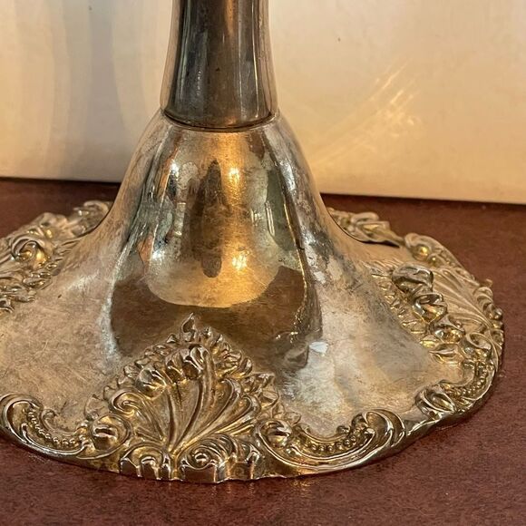 GODINGER vintage silver plate candlesticks pair - Picture 5 of 9